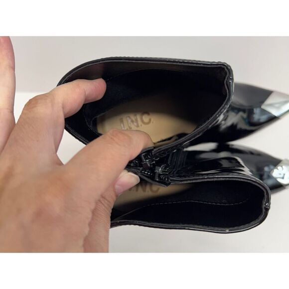 INC International Concepts Boots Size 5 Black Patent Pointed Toe Stiletto Heels - Picture 8 of 10